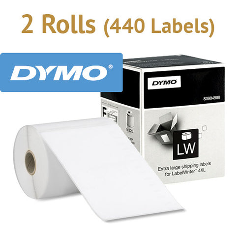 2 x Genuine Large Shipping Labels LW 4x6" (SD0904980, 104x159mm) for DYMO 4XL/5XL
