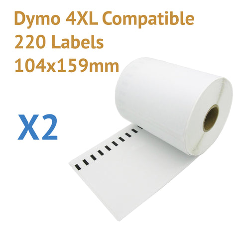2 x Roll Dymo 4XL Compatible Large Shipping Labels 104x159mm (440 labels)