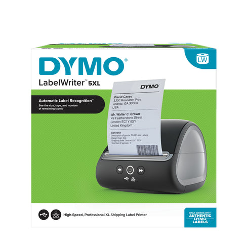 2023 DYMO LabelWriter 5XL Thermal Shipping Barcode Label Printer, Bundle with 2 x Label Rolls