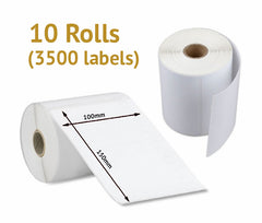 10 x Rolls of Generic Thermal Shipping Labels 4x6, 100x150mm (3500 Labels)